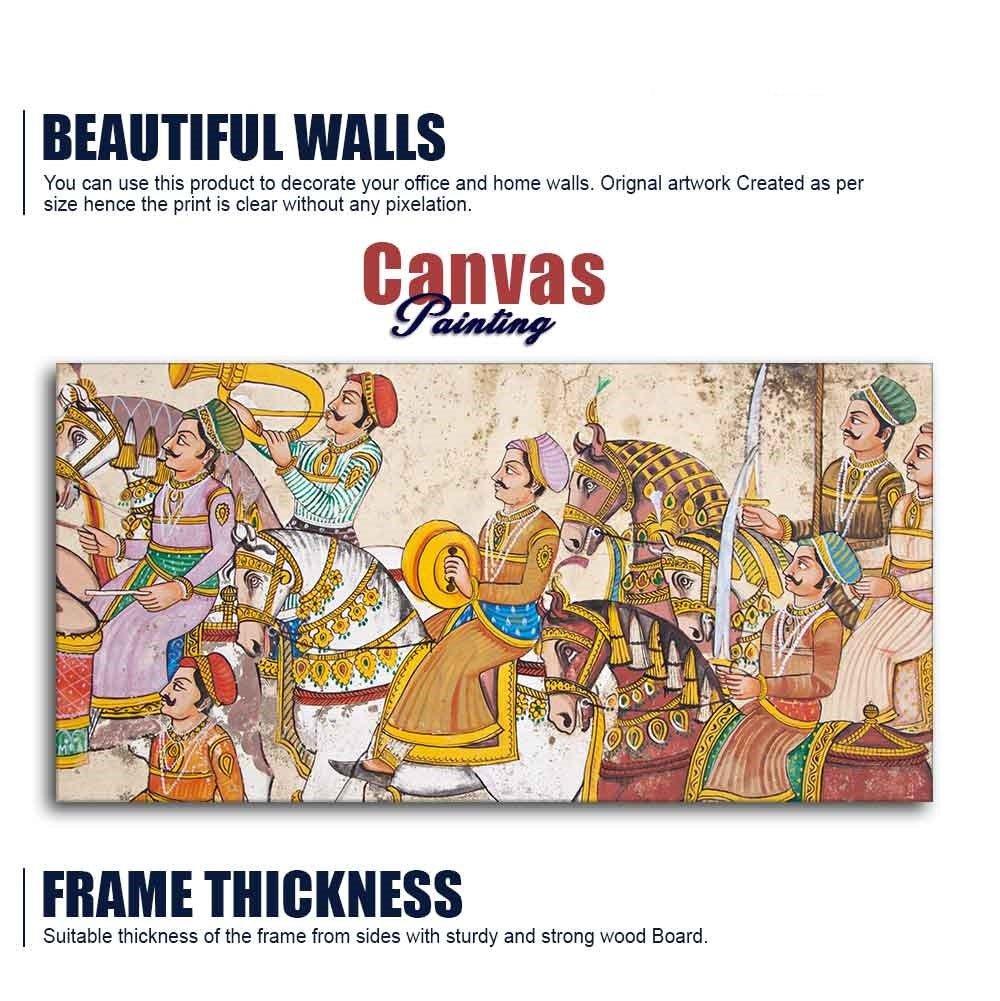 Madhubani/Rajasthani Art Premium Canvas Wall Painting - Decor Smart