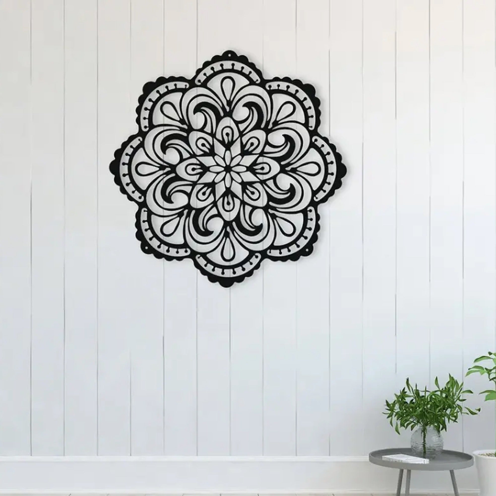 Mandala Pattern Floral Design Metal Art Wall Decor