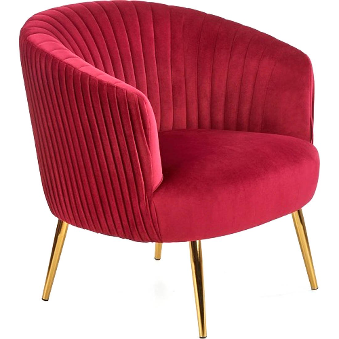 Maroon Cocooned Pattern Velvet Lounge Chair - Decor Smart