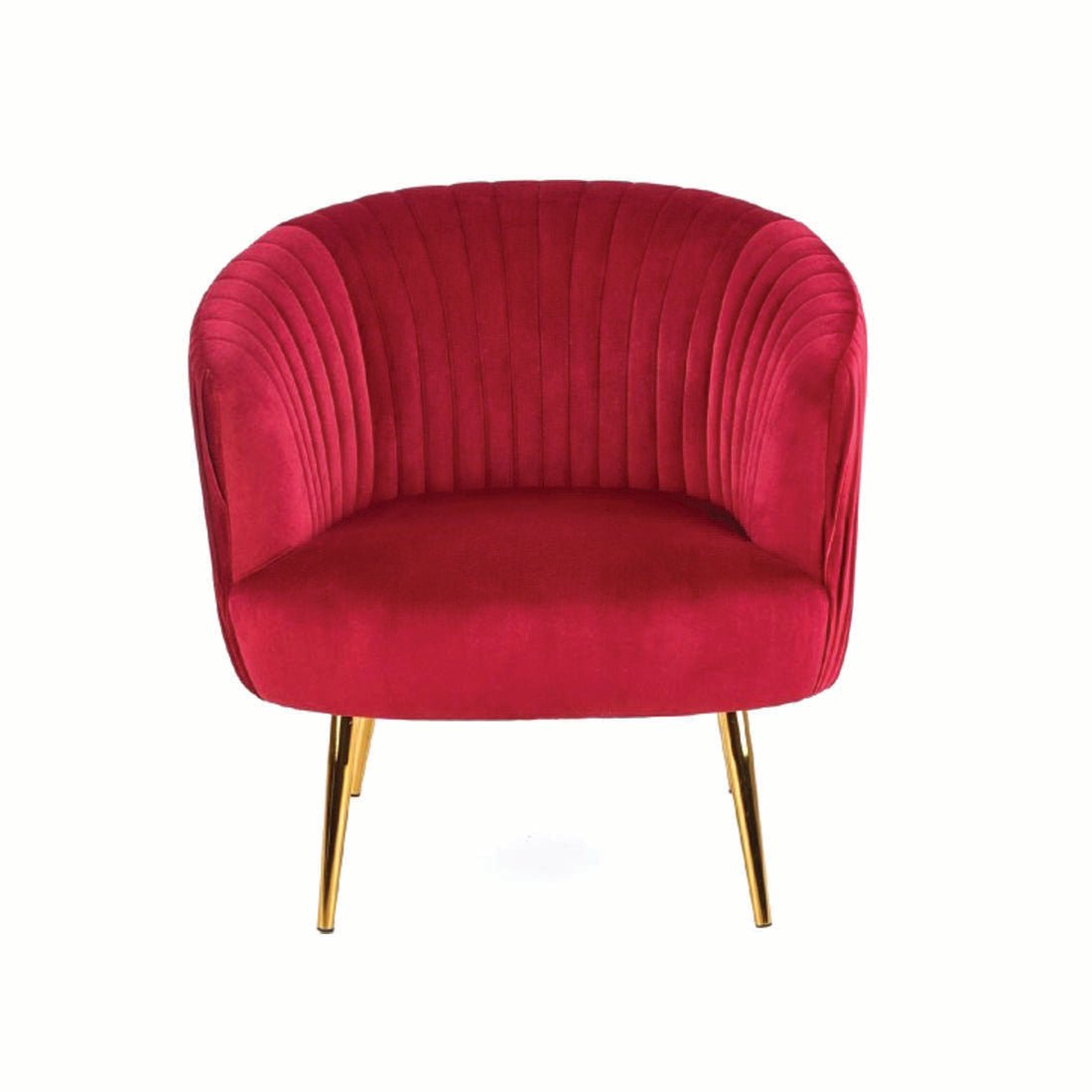 Maroon Cocooned Pattern Velvet Lounge Chair - Decor Smart
