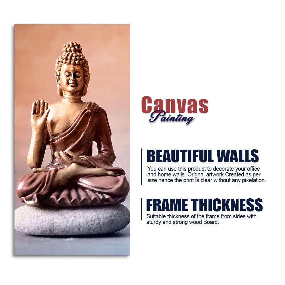 Meditating Gautam Buddha Canvas Wall Painting - Decor Smart