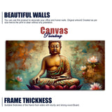 Meditating Gautam Buddha Statue Canvas Wall Painiting - Decor Smart