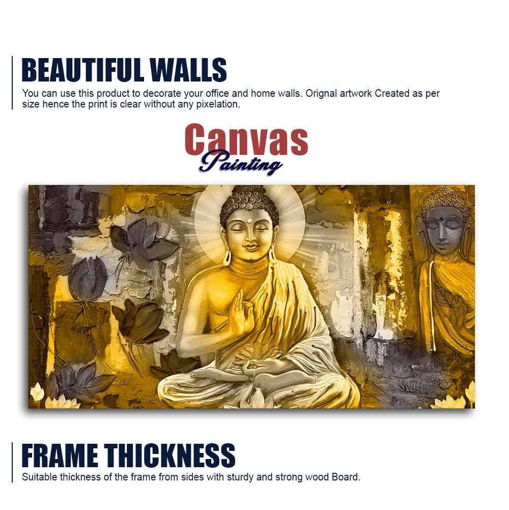 Meditating Lord Buddha Premium Wall Painting - Decor Smart