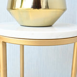 Metal Planter Stand With White Marble At Top - Decor Smart
