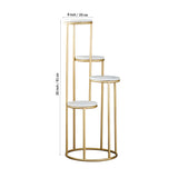 Metal Planter Stand With White Marble At Top - Decor Smart