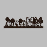 Mickey Mouse And Friends Backlit Wooden Wall Decor with LED Night Light Walnut Finish - Decor Smart