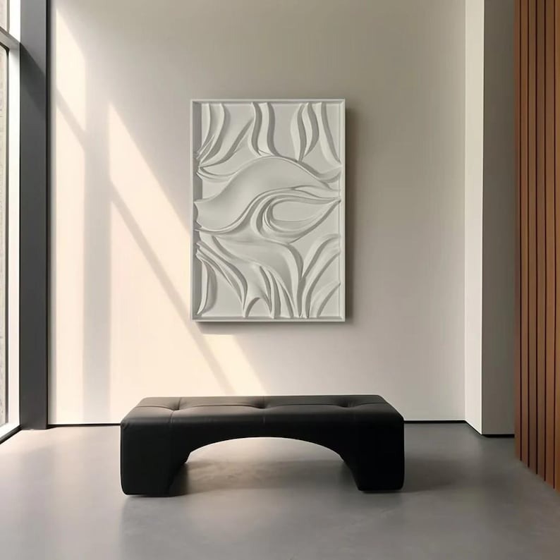 Minimalist Abstract Wave Texture Artwork 3D Wall Art Home Decor