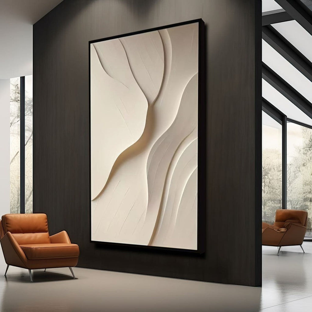 Minimalist Beige Flowing Texture 3D Wall Art Home Decor