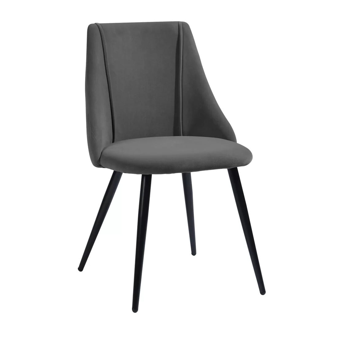Minimalist Design Grey Velvet Dining Chair - Decor Smart