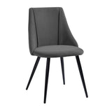 Minimalist Design Grey Velvet Dining Chair - Decor Smart