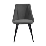 Minimalist Design Grey Velvet Dining Chair - Decor Smart