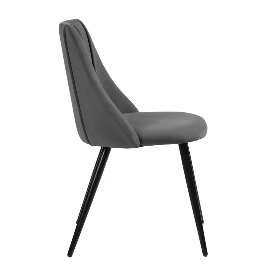 Minimalist Design Grey Velvet Dining Chair - Decor Smart