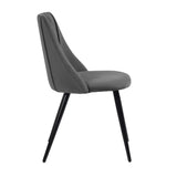 Minimalist Design Grey Velvet Dining Chair - Decor Smart