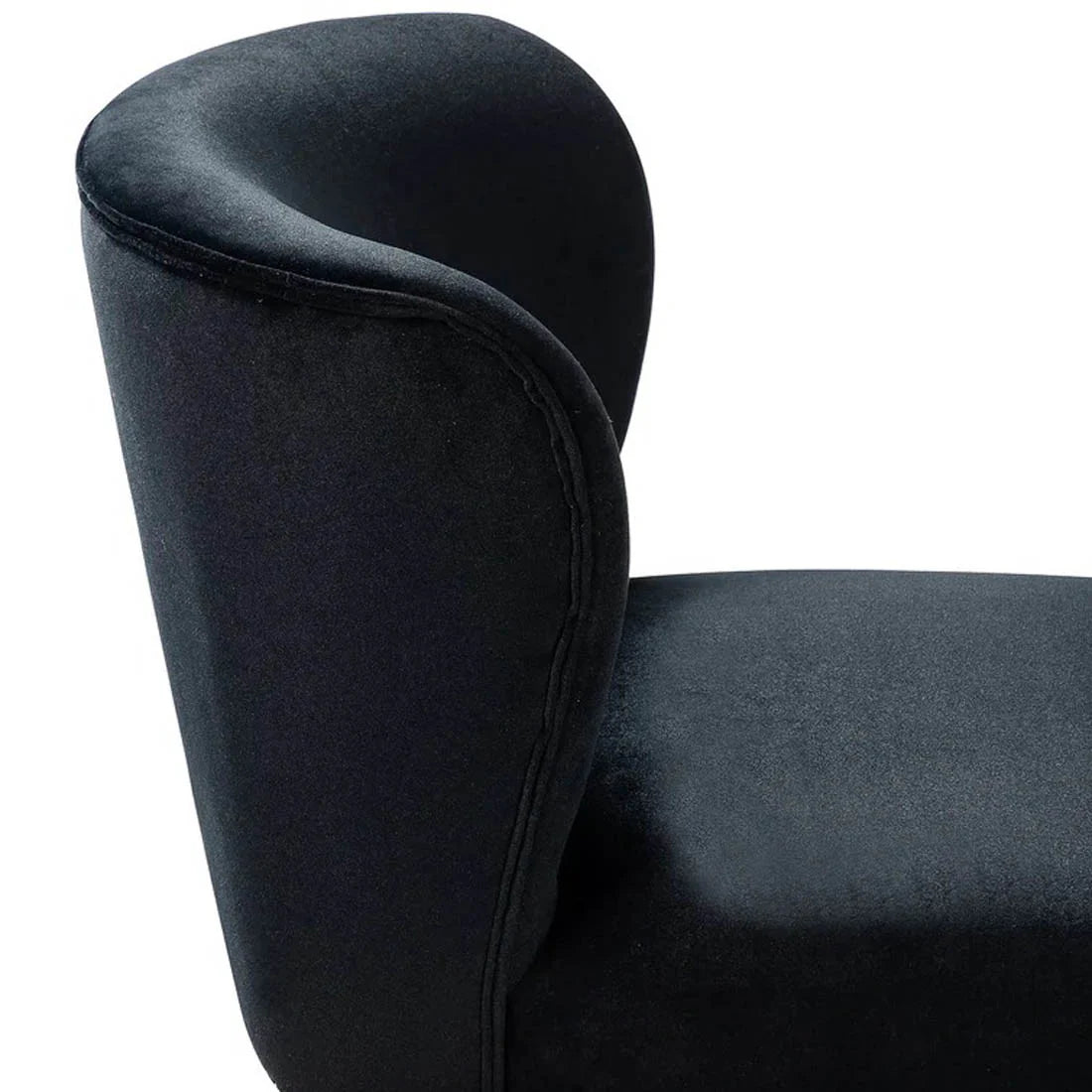 Minimalist Design Jet Black Velvet Lounge Chairs Set Of 2 - Decor Smart