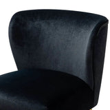 Minimalist Design Jet Black Velvet Lounge Chairs Set Of 2 - Decor Smart