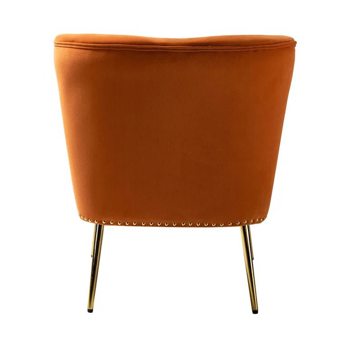 Minimalist Design Orange Velvet Lounge Chairs Set Of 2 - Decor Smart