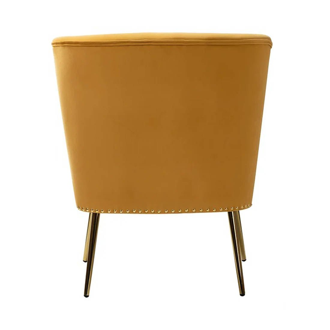 Minimalist Design Yellow Velvet Lounge Chairs Set Of 2 - Decor Smart