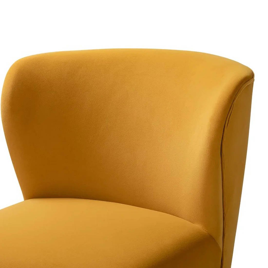 Minimalist Design Yellow Velvet Lounge Chairs Set Of 2 - Decor Smart
