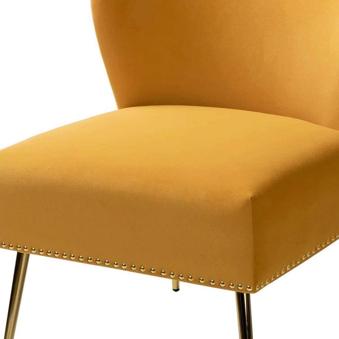 Minimalist Design Yellow Velvet Lounge Chairs Set Of 2 - Decor Smart