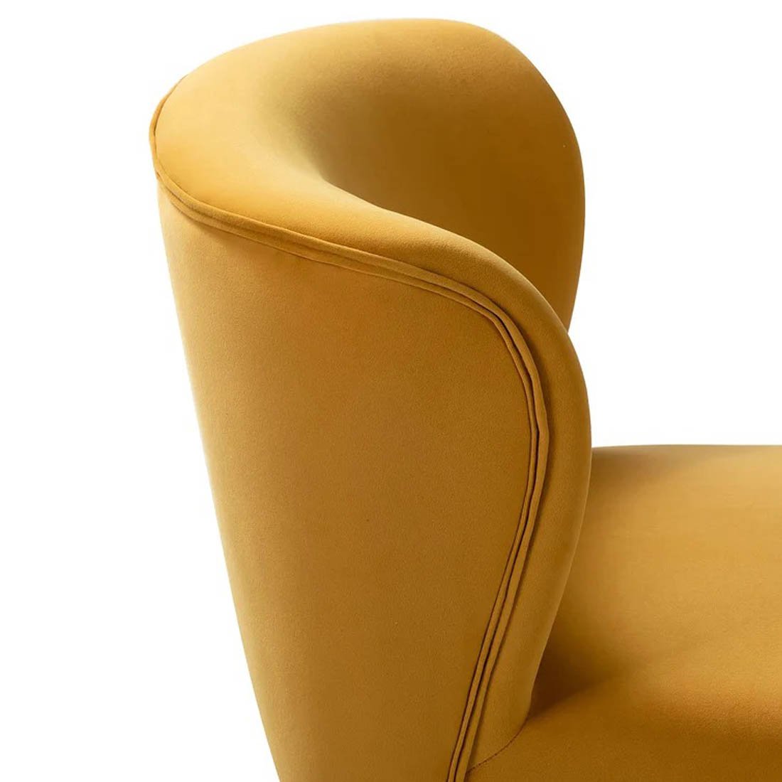 Minimalist Design Yellow Velvet Lounge Chairs Set Of 2 - Decor Smart