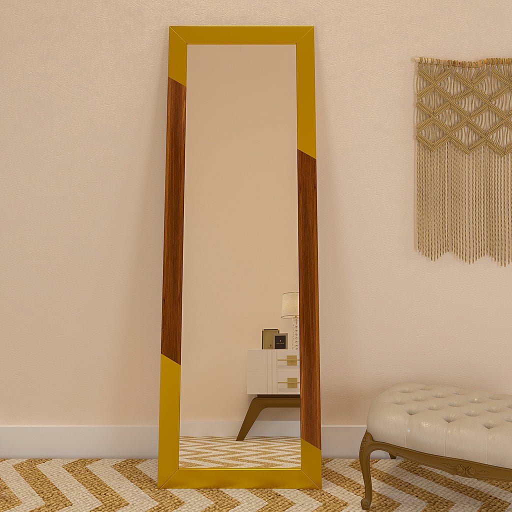 Minimalist Floor Mirror with Golden Edge - Decor Smart