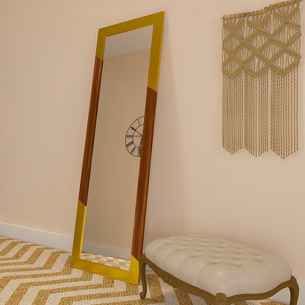 Minimalist Floor Mirror with Golden Edge - Decor Smart