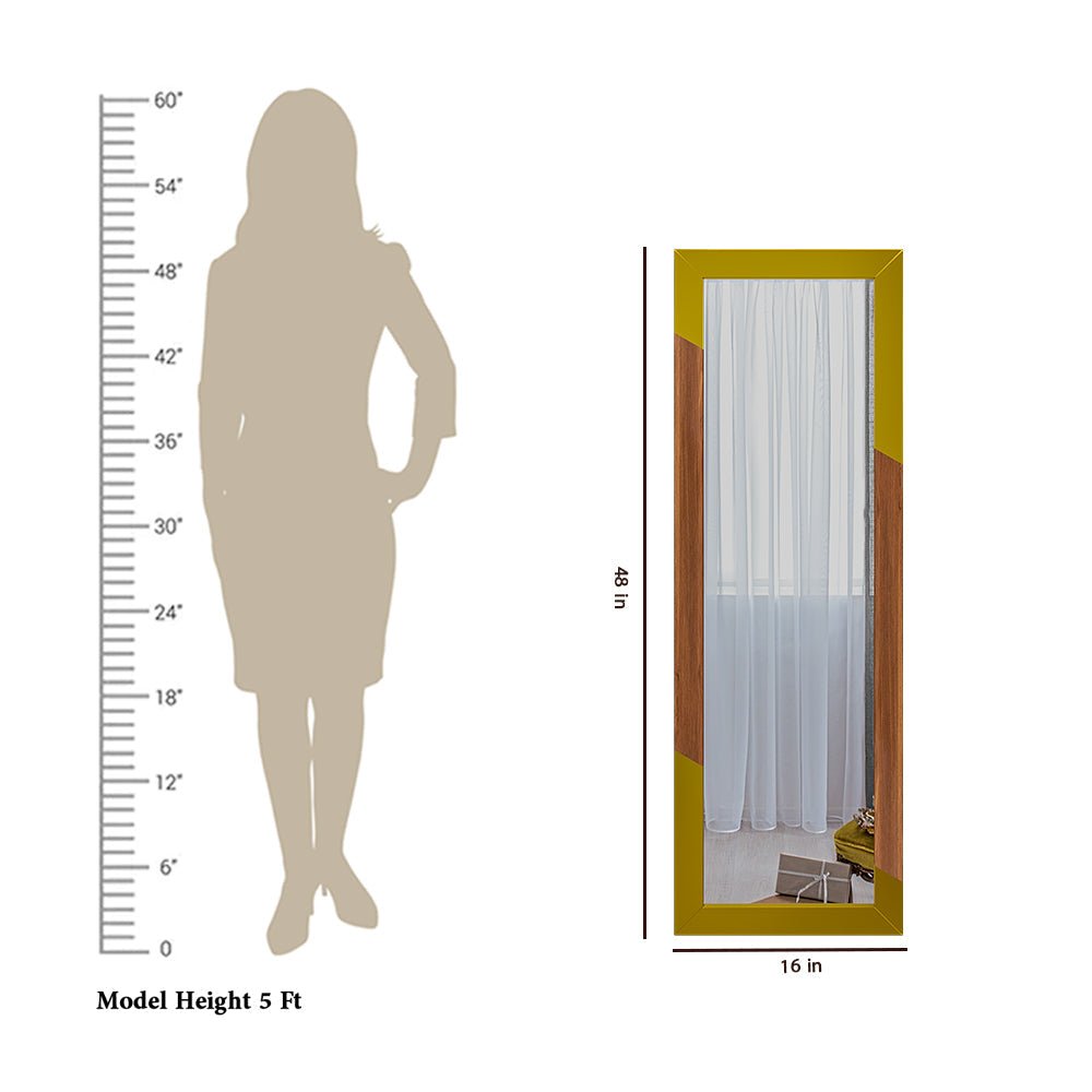 Minimalist Floor Mirror with Golden Edge - Decor Smart