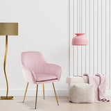 Minimalist High Tufted Back Luxury Baby Pink Sofa Lounge Chair - Decor Smart