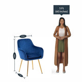 Minimalist High Tufted Back Luxury Blue Sofa Lounge Chair - Decor Smart