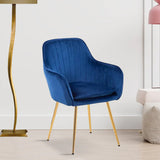 Minimalist High Tufted Back Luxury Blue Sofa Lounge Chair - Decor Smart