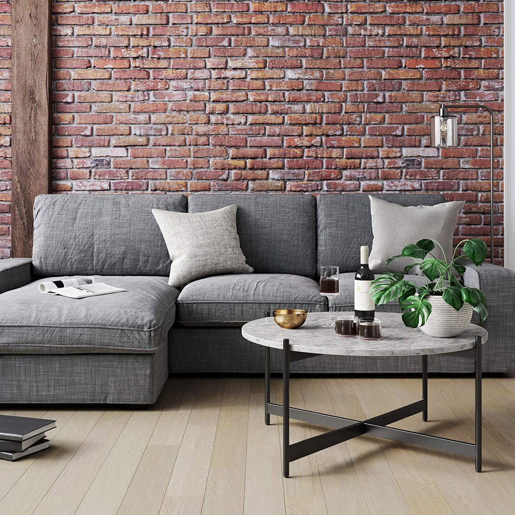 Minimalist Matte Finish Black Metal Centre Table In Criss Cross Design - Decor Smart
