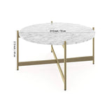 Minimalist Metal Center Table in Criss Cross Matte Finish Gold Base - Decor Smart