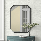 Minimalist Rectangular Designer Black Metal Finish Bathroom Mirror - Decor Smart
