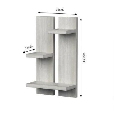 Minimalist Rectangular Shaped Wooden Wall Shelves with White Finish - Decor Smart