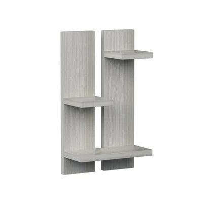 Minimalist Rectangular Shaped Wooden Wall Shelves with White Finish - Decor Smart