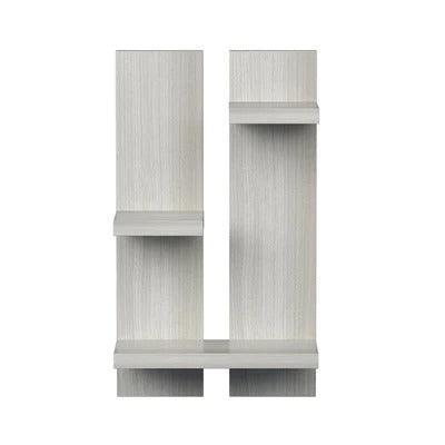 Minimalist Rectangular Shaped Wooden Wall Shelves with White Finish - Decor Smart