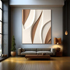 Minimalist Sculptural Wall Decor with Curved Layered Texture
