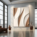 Minimalist Sculptural Wall Decor with Curved Layered Texture