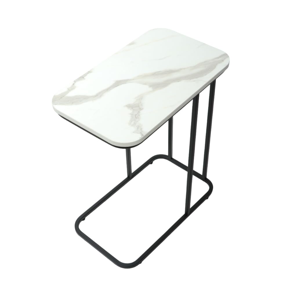 Minimalist Stylish Artistic Designer Side Table with Black Metal Finish - Decor Smart