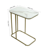 Minimalist Stylish Artistic Designer Side Table with Golden Metal Finish - Decor Smart