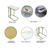 Minimalist Stylish Artistic Designer Side Table with Golden Metal Finish - Decor Smart