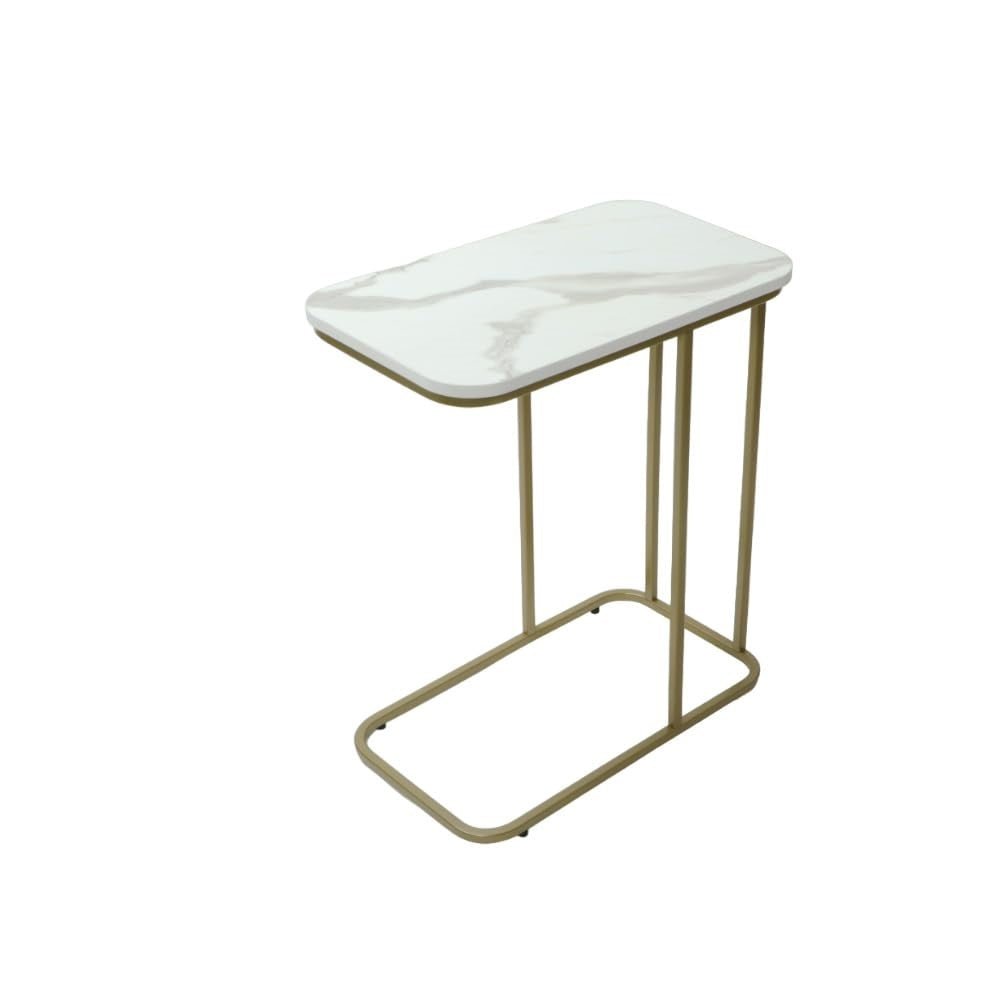 Minimalist Stylish Artistic Designer Side Table with Golden Metal Finish - Decor Smart