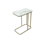 Minimalist Stylish Artistic Designer Side Table with Golden Metal Finish - Decor Smart