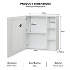 Minimalist Wall Cabinet with Backlit Mirror and Shelf Space