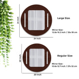 Minimalistic Brown Round Shape Wooden Wall Mirror - Decor Smart