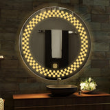 Minimalistic Designer Pattern LED Bathroom Wall Mirror - Decor Smart