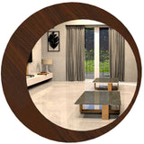 Minimalistic Round Shape Wooden Wall Mirror - Decor Smart