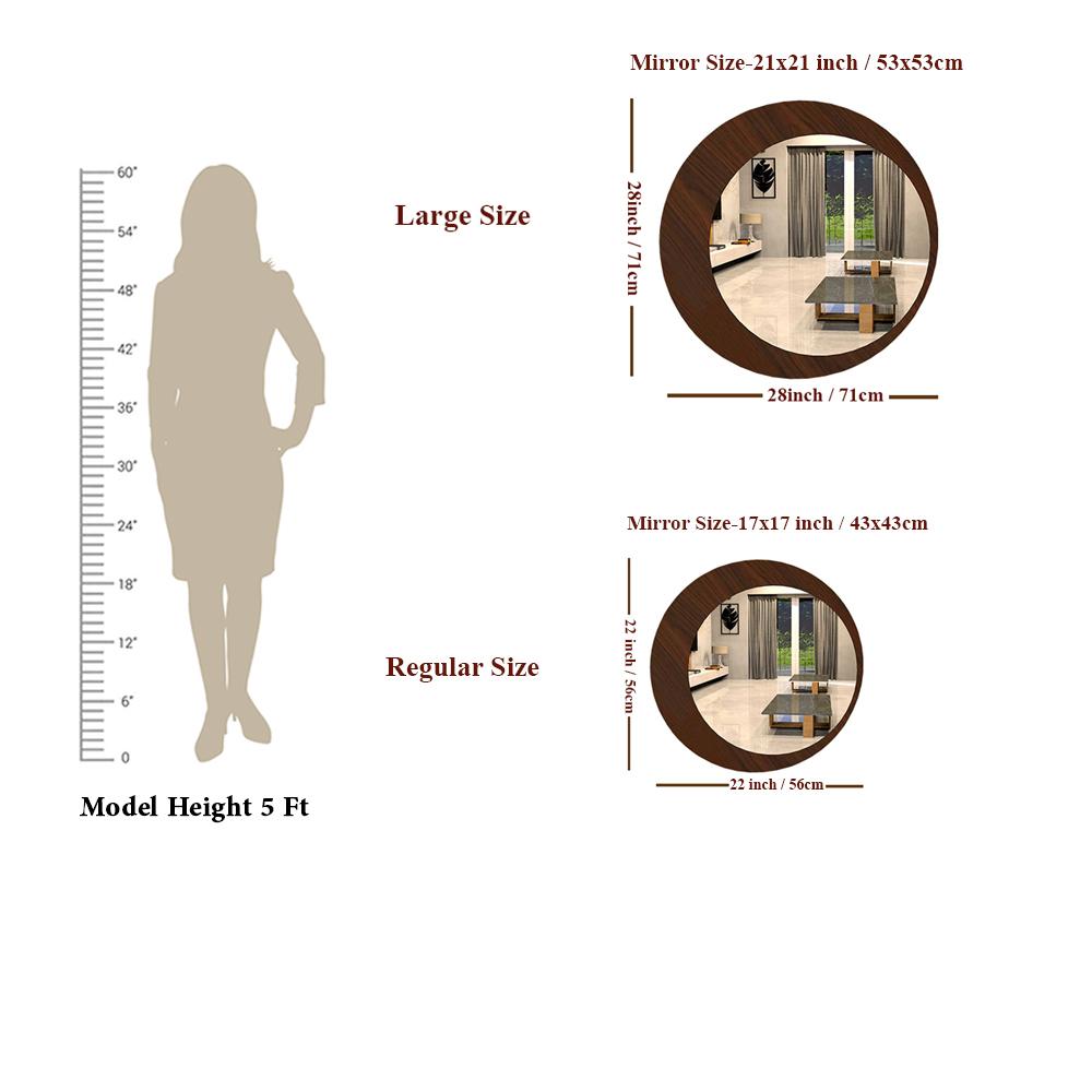 Minimalistic Round Shape Wooden Wall Mirror - Decor Smart