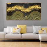 Miraculous Landscape with Golden Deer Texture Canvas Wall Painting - Decor Smart
