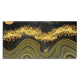 Miraculous Landscape with Golden Deer Texture Canvas Wall Painting - Decor Smart